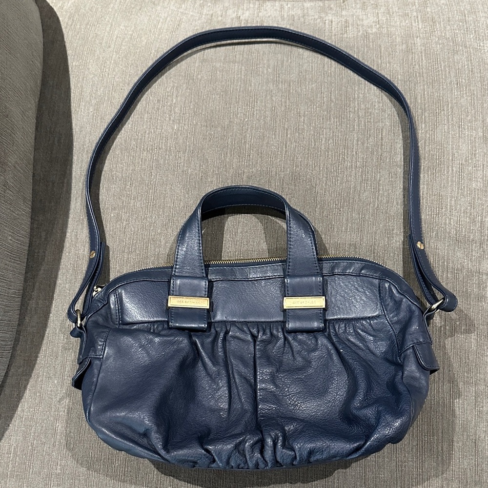 See by Chloe Navy Leather Shoulder Bag